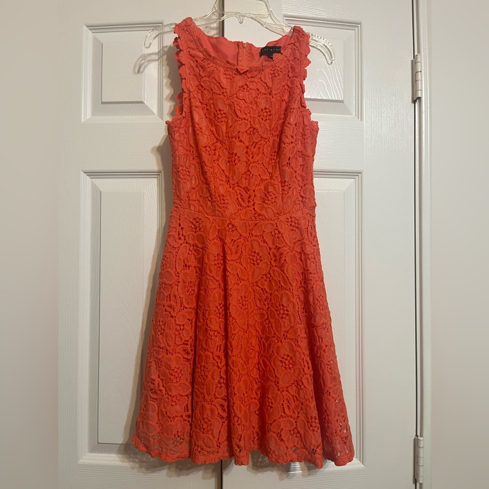 Bold Orange Lace Dress
